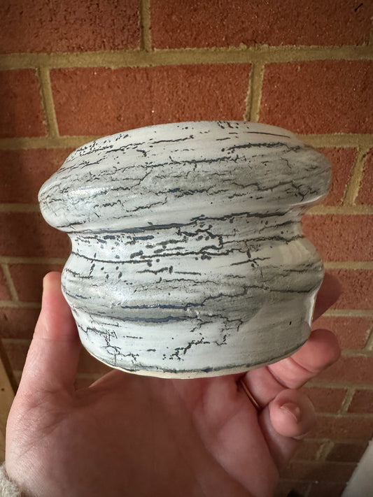 Chalky Charcoal Crackle Ripple Planter