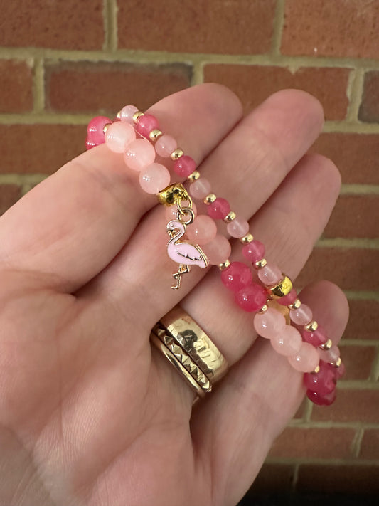 Flamingo Fancy Bracelet Set (7.5")