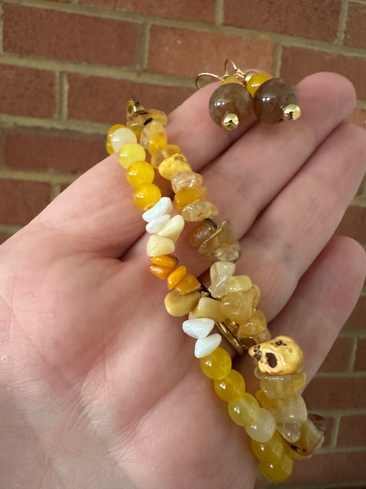 Gold Nugget Set (8.5" Bracelets & Earrings) (Copy)