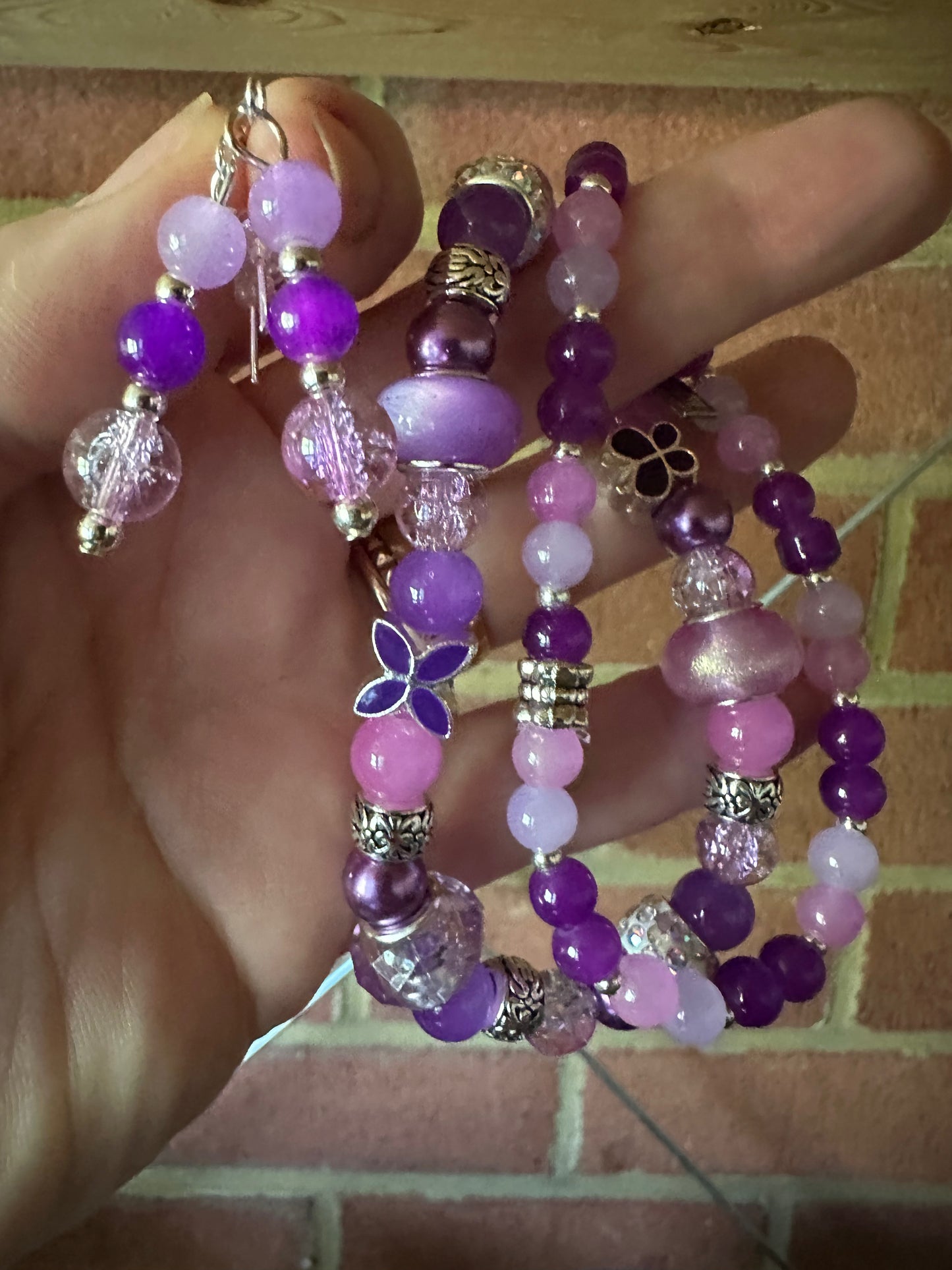 Purple Passion Set (2 8.5" Bracelet & Earrings)