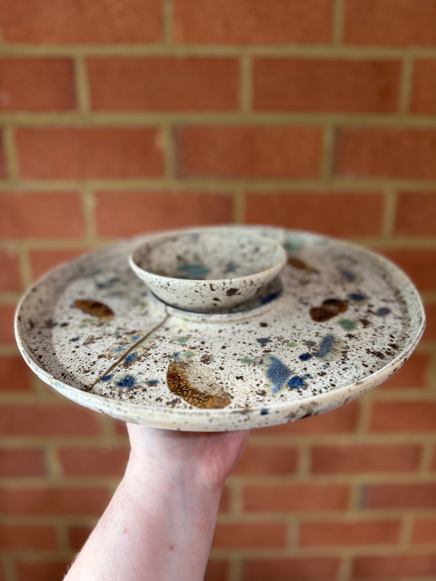 Kintsugi Splatter Platter & Bowl Set