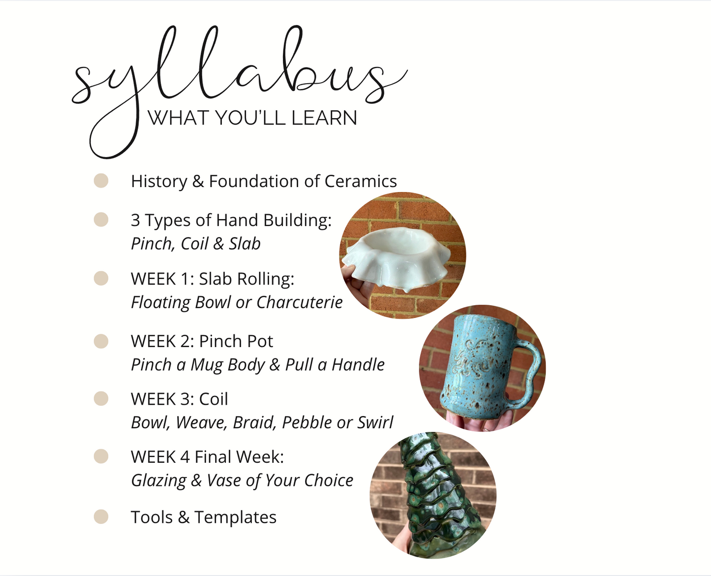 Hand Building: 4 Week Class