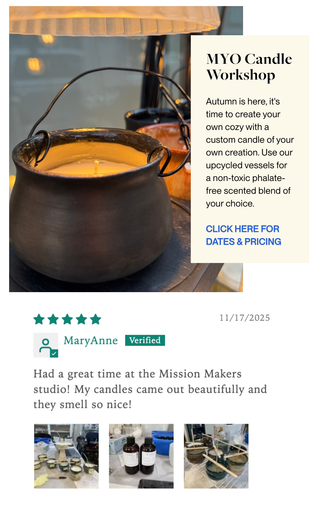 Workshop: MYO Candle (eco-friendly & non-toxic)